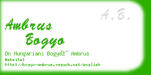 ambrus bogyo business card